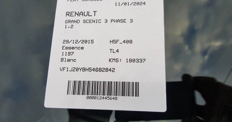 Renault Grand Scenic cena 15900 przebieg: 179523, rok produkcji 2015 z Milicz małe 631